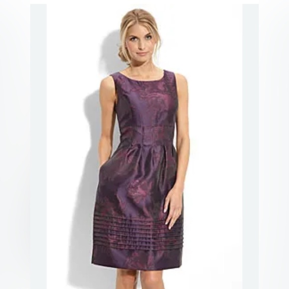 Eliza J New York Floral Rose Pleated Party Dress 10 Knee Length Cocktail Formal - Picture 1 of 13